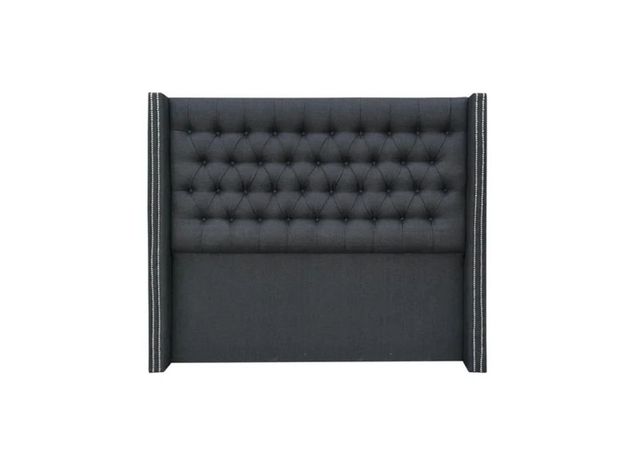 Respaldo Capitone Bolzen Gris Oscuro Queen-0