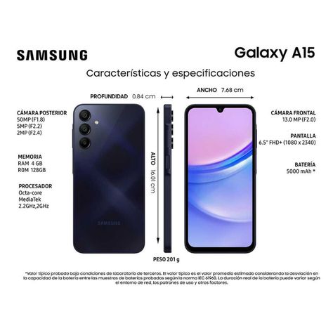 Samsung Galaxy A15 128 GB Negro 4 GB RAM-6
