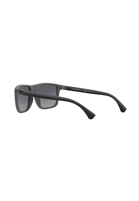 Lentes de Sol Goma Negra y Gris Polarizados Emporio Armani-4