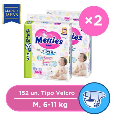 Merries Velcro Pack Conveniente Talla M 76x2pcs-0