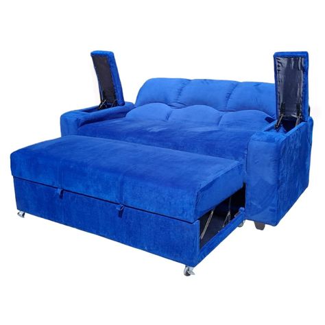 SOFA CAMA FUNCIONAL 2 PZ DECO FELPA AZUL-0