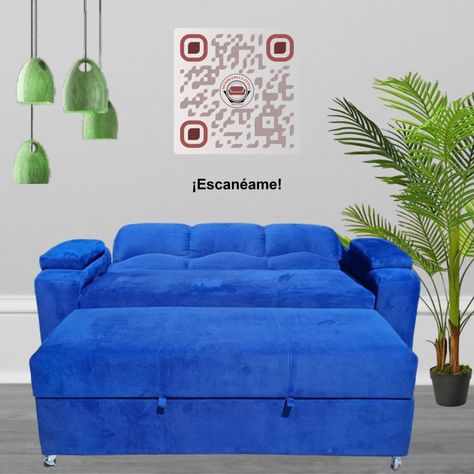SOFA CAMA FUNCIONAL 2 PZ DECO FELPA AZUL-1