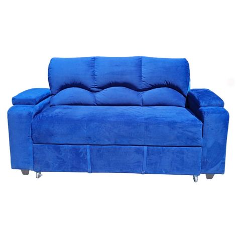 SOFA CAMA FUNCIONAL 2 PZ DECO FELPA AZUL-3