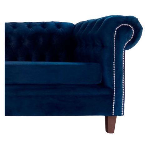 SOFA FELPA 3 CUERPOS CHESTERFIELD CAPITONE BRABANTE AZUL-2