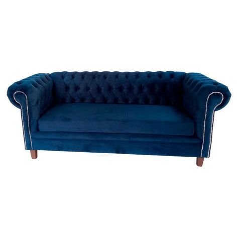 SOFA FELPA 3 CUERPOS CHESTERFIELD CAPITONE BRABANTE AZUL-5