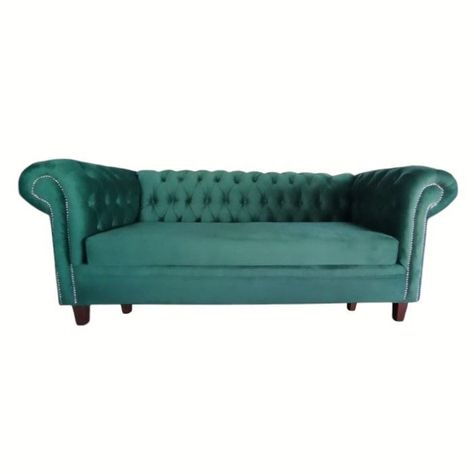 SOFA FELPA 3 CUERPOS CHESTERFIELD CAPITONE BRABANTE VERDE  -2