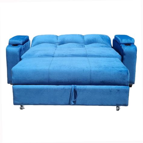 SOFA CAMA FUNCIONAL 2 PZ DECO FELPA AZUL PETROLEO-4