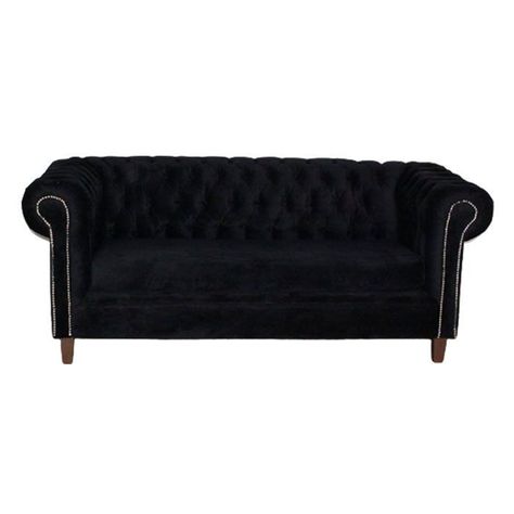 SOFA FELPA 3 CUERPOS CHESTERFIELD CAPITONE BRABANTE NEGRO-1