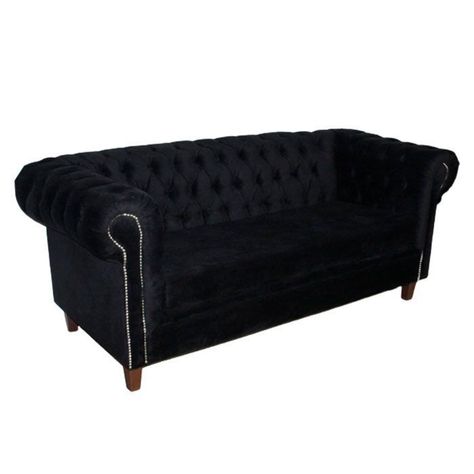 SOFA FELPA 3 CUERPOS CHESTERFIELD CAPITONE BRABANTE NEGRO-5