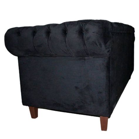 SOFA FELPA 3 CUERPOS CHESTERFIELD CAPITONE BRABANTE NEGRO-3