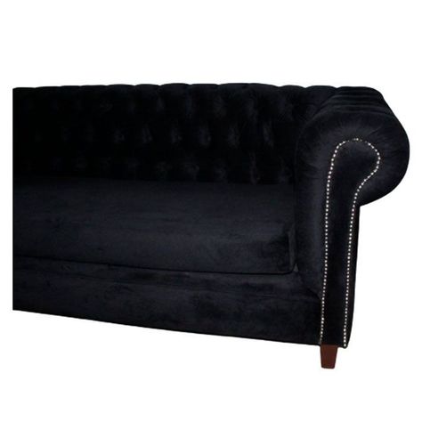 SOFA FELPA 3 CUERPOS CHESTERFIELD CAPITONE BRABANTE NEGRO-2