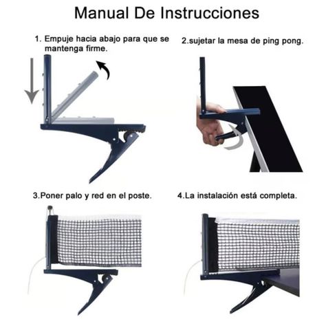Red Malla Con Soporte Para Mesa De Ping Pong Uktime-5
