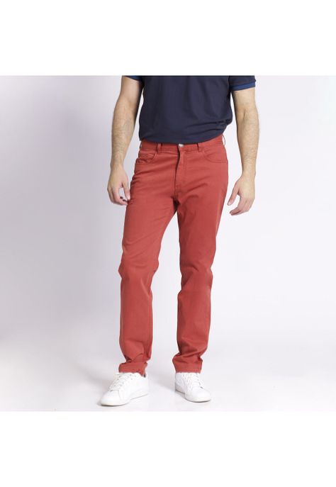 Pantalón Twill 5 Bolsillos Garment Dye Terracota-0