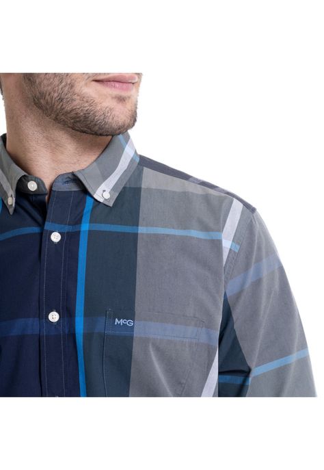 Camisa Escocesa Regular Fit Gris-3
