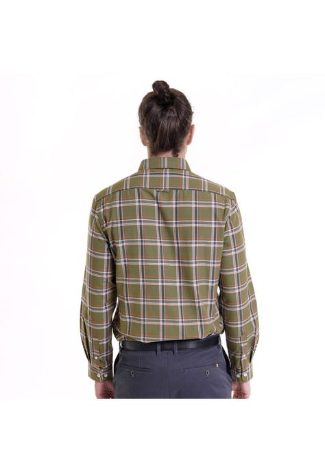 Camisa Oxford Fantasía Verde musgo-1