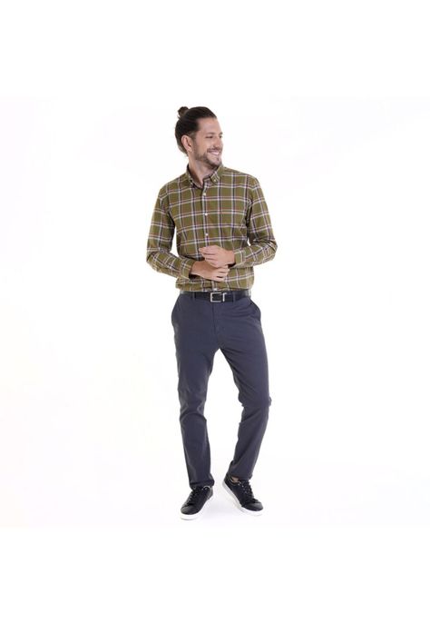 Camisa Oxford Fantasía Verde musgo-2