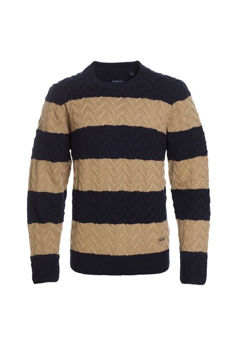 SWEATER MANGA LARGA RAYAS CUELLO REDONDO-1