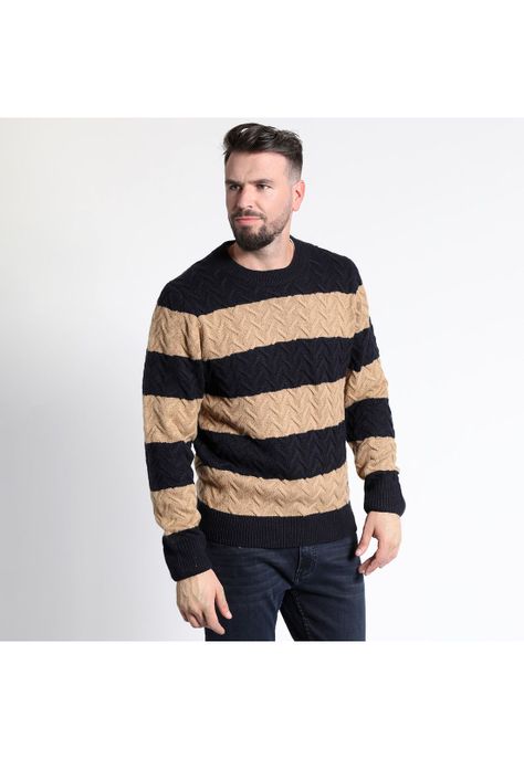 SWEATER MANGA LARGA RAYAS CUELLO REDONDO-2