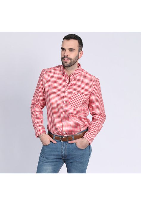 Camisa Oxford Check Rojo-0
