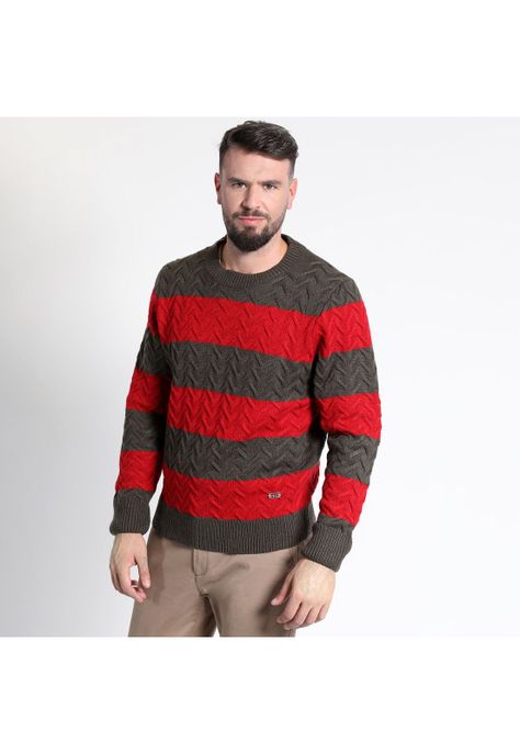SWEATER MANGA LARGA RAYAS CUELLO REDONDO-0