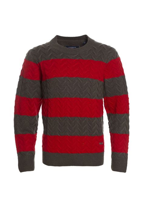 SWEATER MANGA LARGA RAYAS CUELLO REDONDO-1