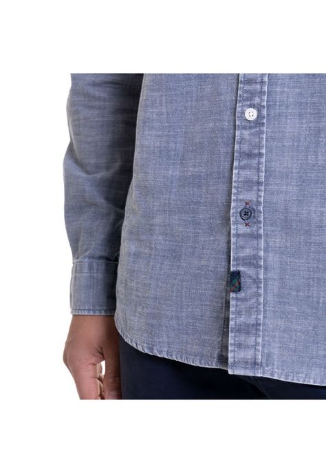 Camisa Jacquard Look Denim Comfort Fit Azul Denim-4