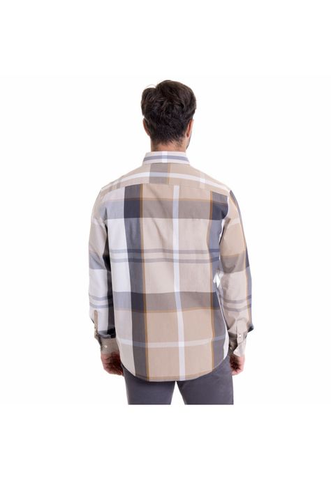 Camisa Escocesa Regular Fit Beige-1