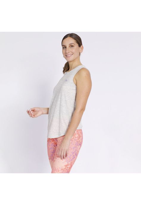 Polera Back Details Active Dry Mujer Gris claro-0