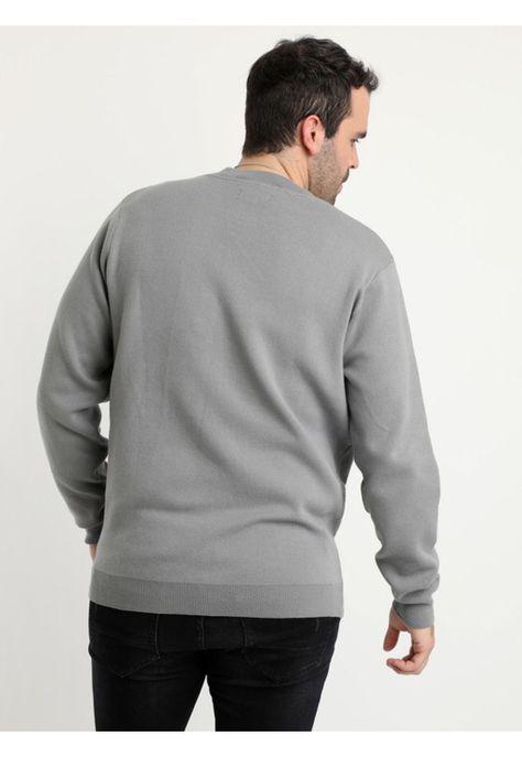 Sweater Cuello Redondo Gris-1