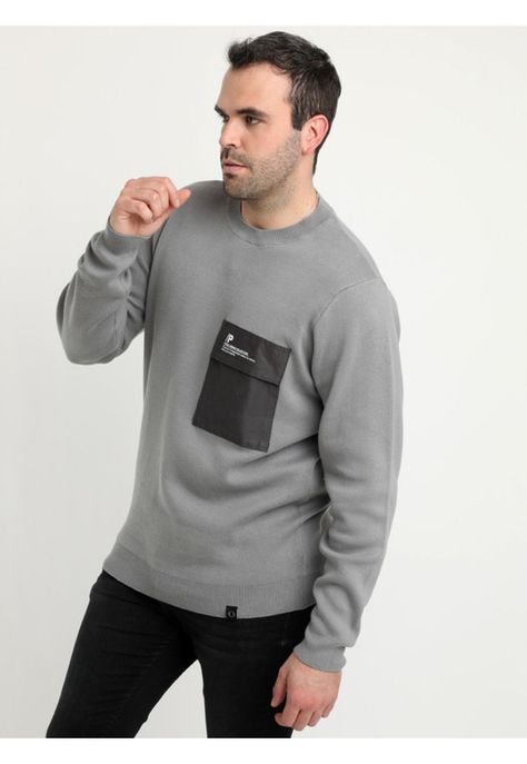 Sweater Cuello Redondo Gris-2