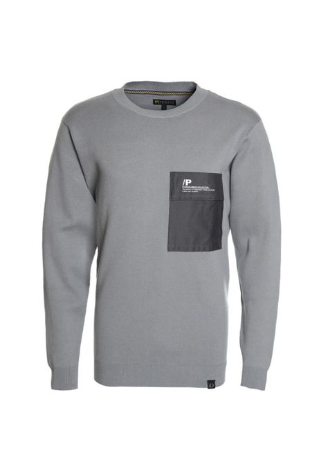 Sweater Cuello Redondo Gris-3