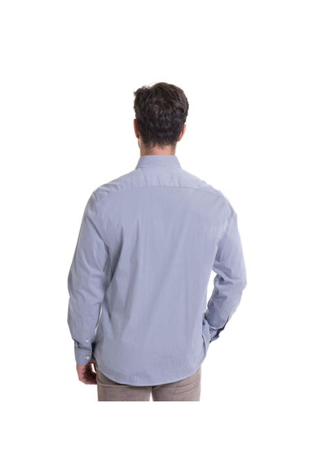 Camisa Dobby Comfort Fit Azul-1