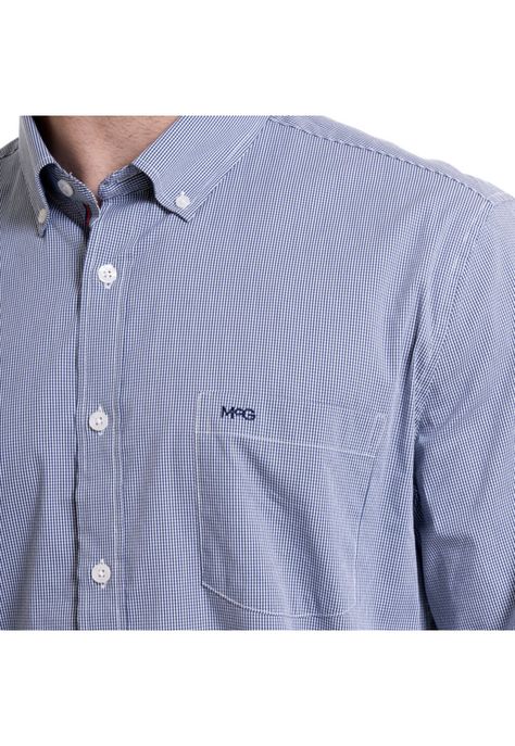 Camisa Dobby Comfort Fit Azul-3