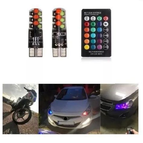 PAR LUCES LED COLA DE PESCADO RGB T10  CON CONTROL OEM  MULTICOLOR-1