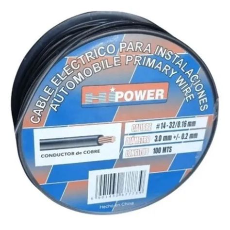 100 METROS DE CABLE AUTOMOTRIZ 14 AWG NEGRO-0