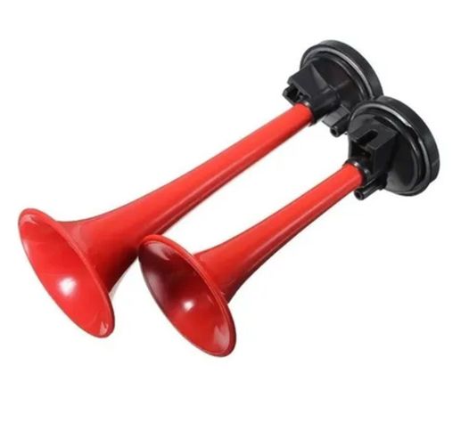 BOCINA DE AIRE TROMPETA  12 V C/COMPRESOR "POTENTE SONIDO"-0