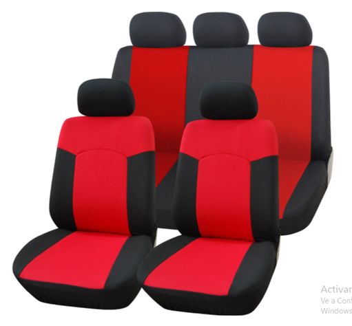 Funda Cubre Asientos Auto 9 Piezas Bd Rojo-0