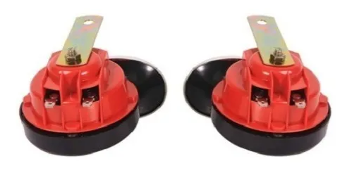 SET DE BOCINAS TIPO CARACOL 12V PARA AUTOS HORM TYPE R ROJO-1