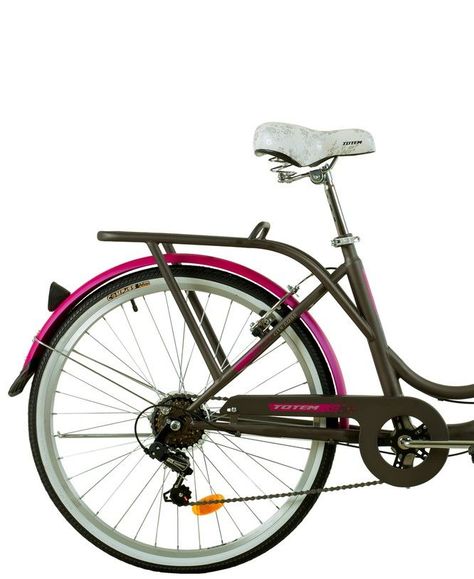 BICICLETA TOTEM CITY DAMA ARO 26 GRIS CON FUCSIA-2