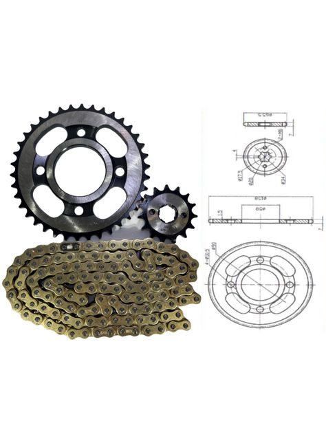 KIT DE TRANSMISION HONDA CG125 38T/15T 428H-124-0