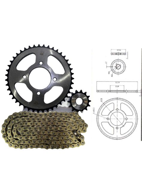 KIT DE TRANSMISION SUZUKI GN125 43T/14T 428H120L -1