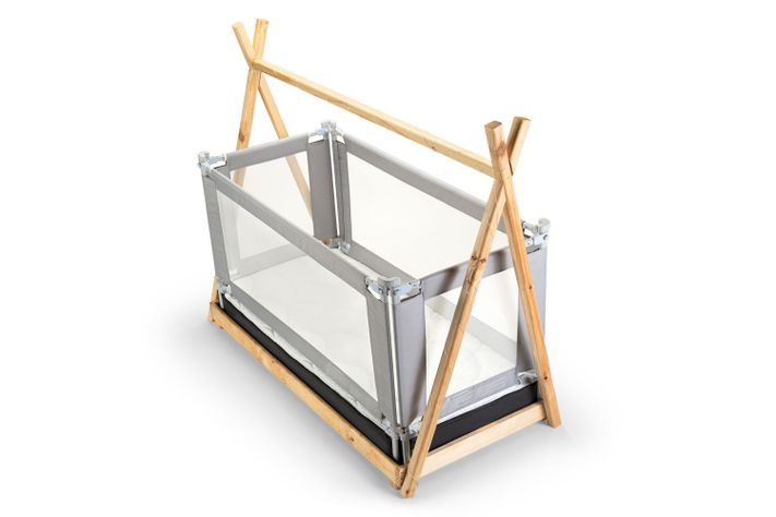4 Barandas Para Cama transición/ Montessori 70*70*140*140 cm Gris Altura colchón hasta 27 cm-1