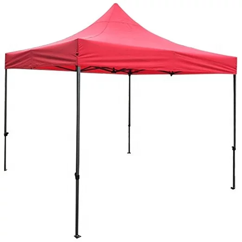Toldo Plegable tipo araña 2.5 x 2.5  Mt lona Rojo impermeable-0