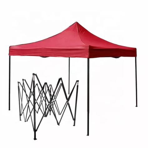 Toldo Plegable tipo araña 2.5 x 2.5  Mt lona Rojo impermeable-1