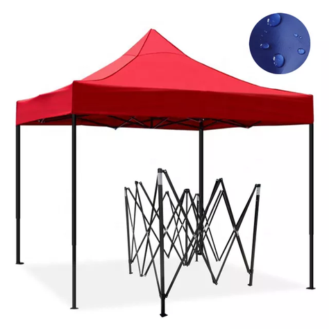 Toldo Plegable 2x2 MTS Lona Oxford 600 D Engomada Roja Impermeable-0