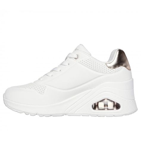 Zapatilla Mujer Uno Wedge Hi Steps Blanco Skechers-3