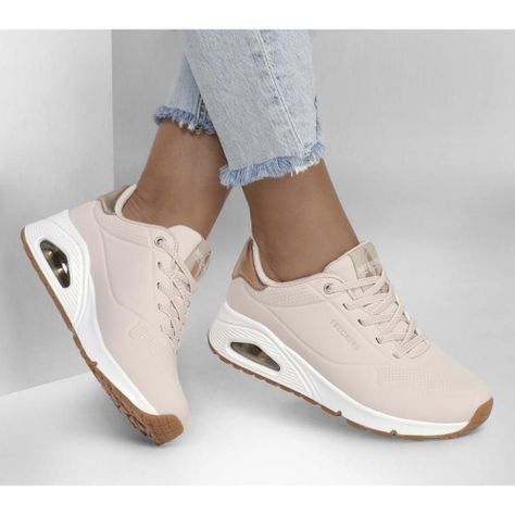 Zapatilla Mujer Uno Shimmer Away Beige Skechers-1