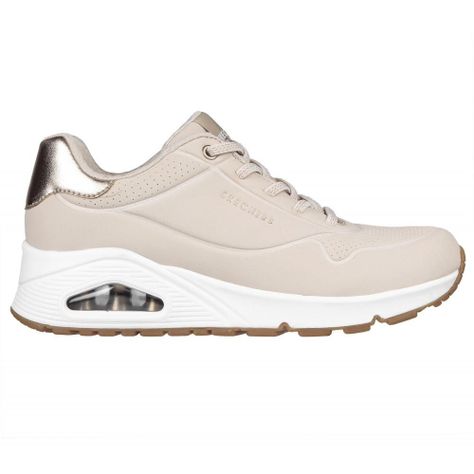 Zapatilla Mujer Uno Shimmer Away Beige Skechers-4