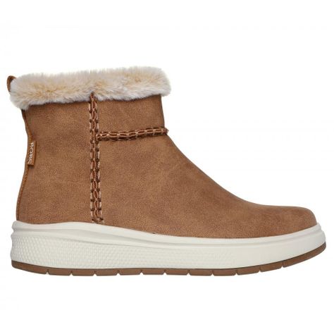 Botín Mujer Bobs Skipper Wave Café Skechers-0