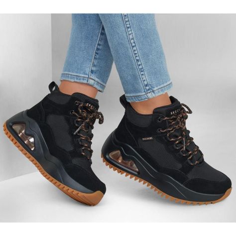 Botín Mujer Uno Peaks Street Hikes Negro Skechers-1